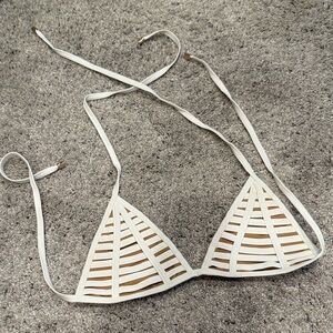 Beach Bunny White Strappy Bikini Top